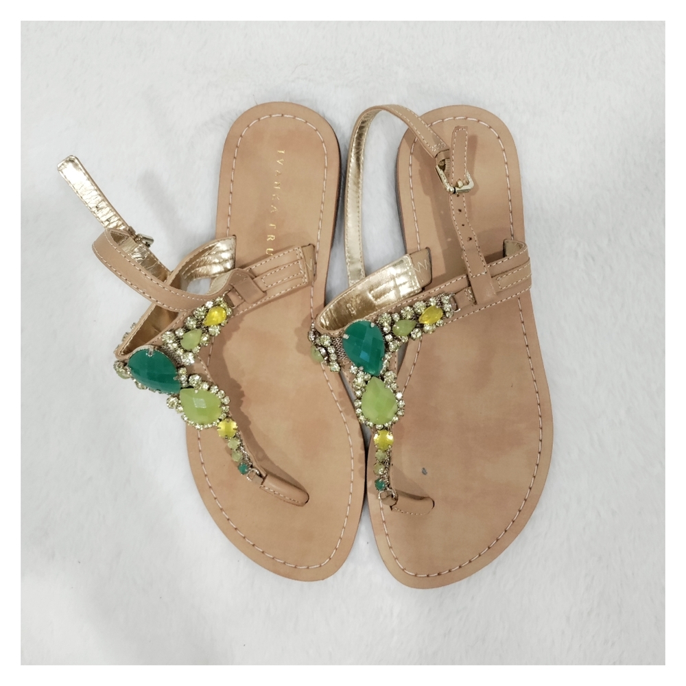 Ivanka Trump | Women's sandals green gem stone size 8